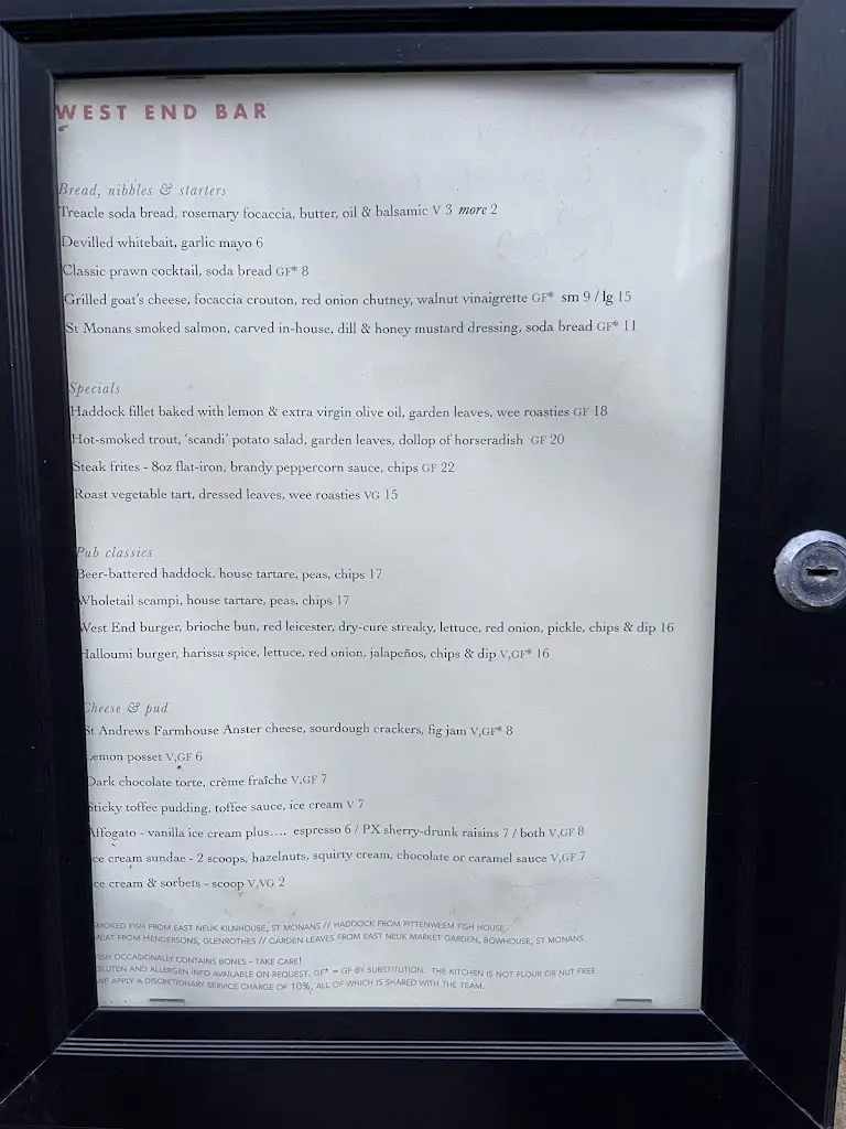 Menu_West End Bar_Pittenweem_image_1