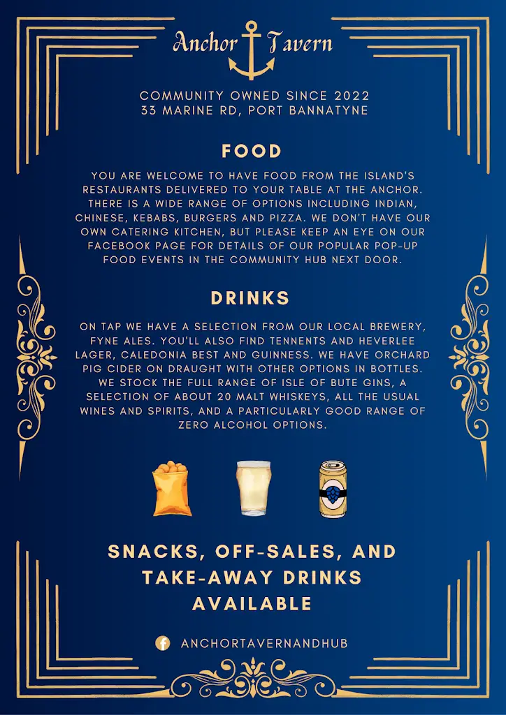 Menu_The Anchor Tavern & Hub_Port Bannatyne_image_1