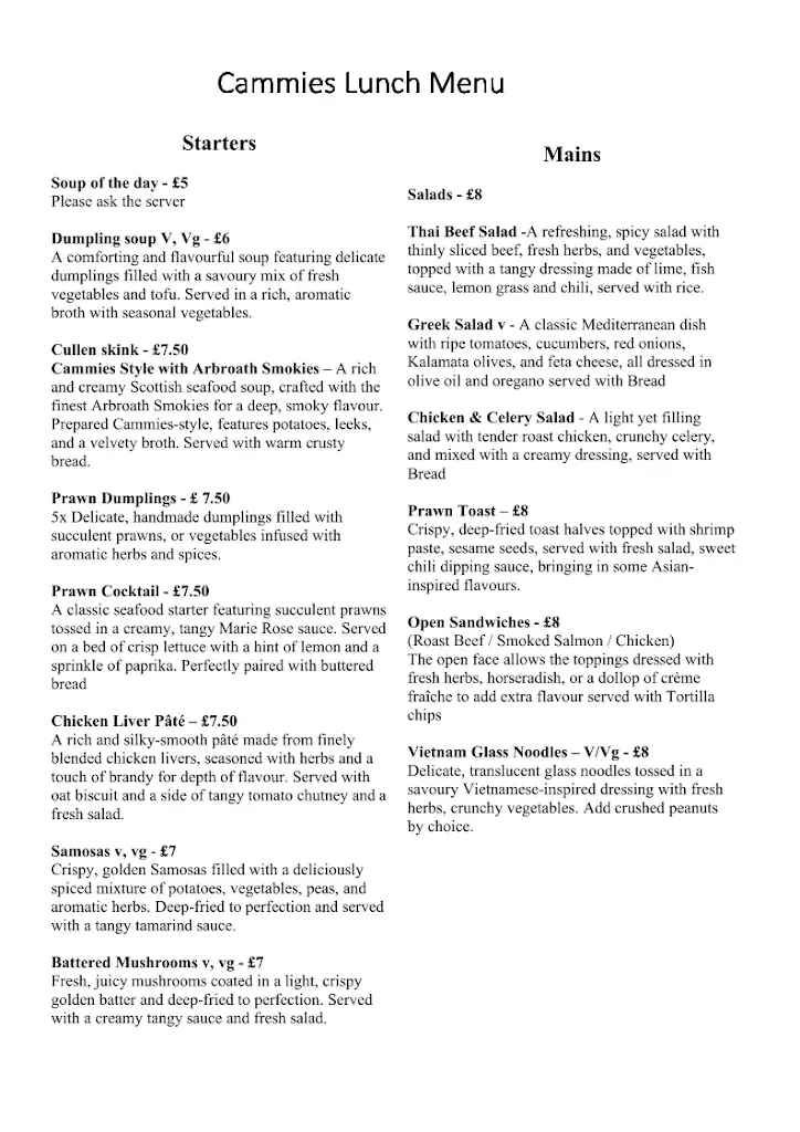 Menu_Cammies Restaurant & Bar_Newtonhill_image_2