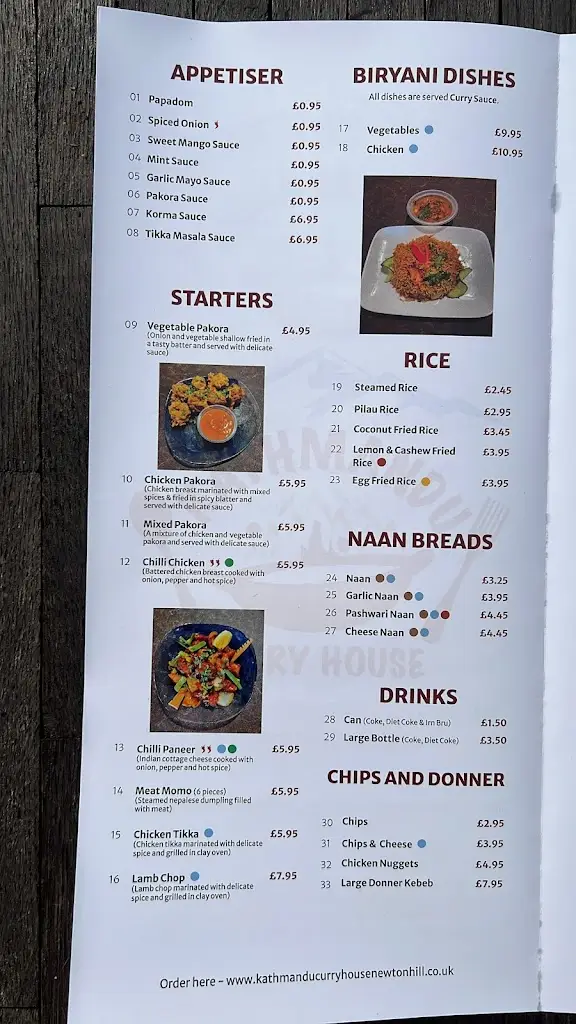 Menü_Kathmandu Curry House_Newtonhill_Bild_1
