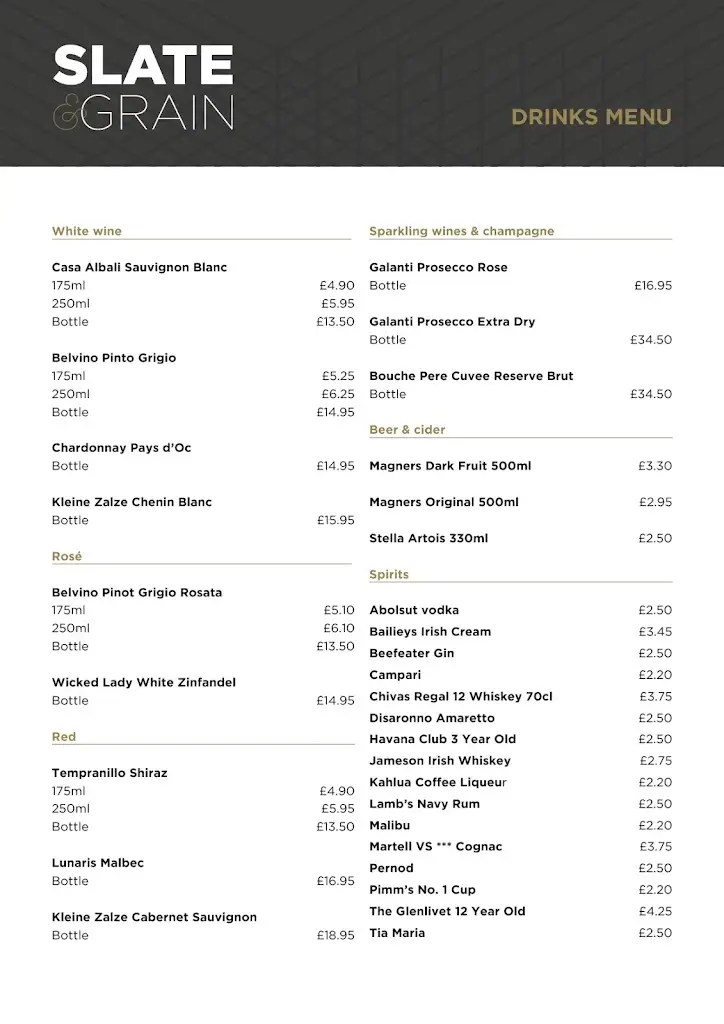 Menu_Slate & Grain Brasserie, Bar & Coffee Lounge at Brio Landale Court_Newtonhill_image_1