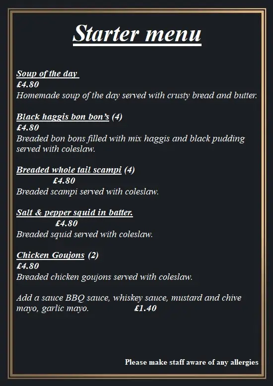 Menu_The Paddock Bar_Newtonhill_image_4