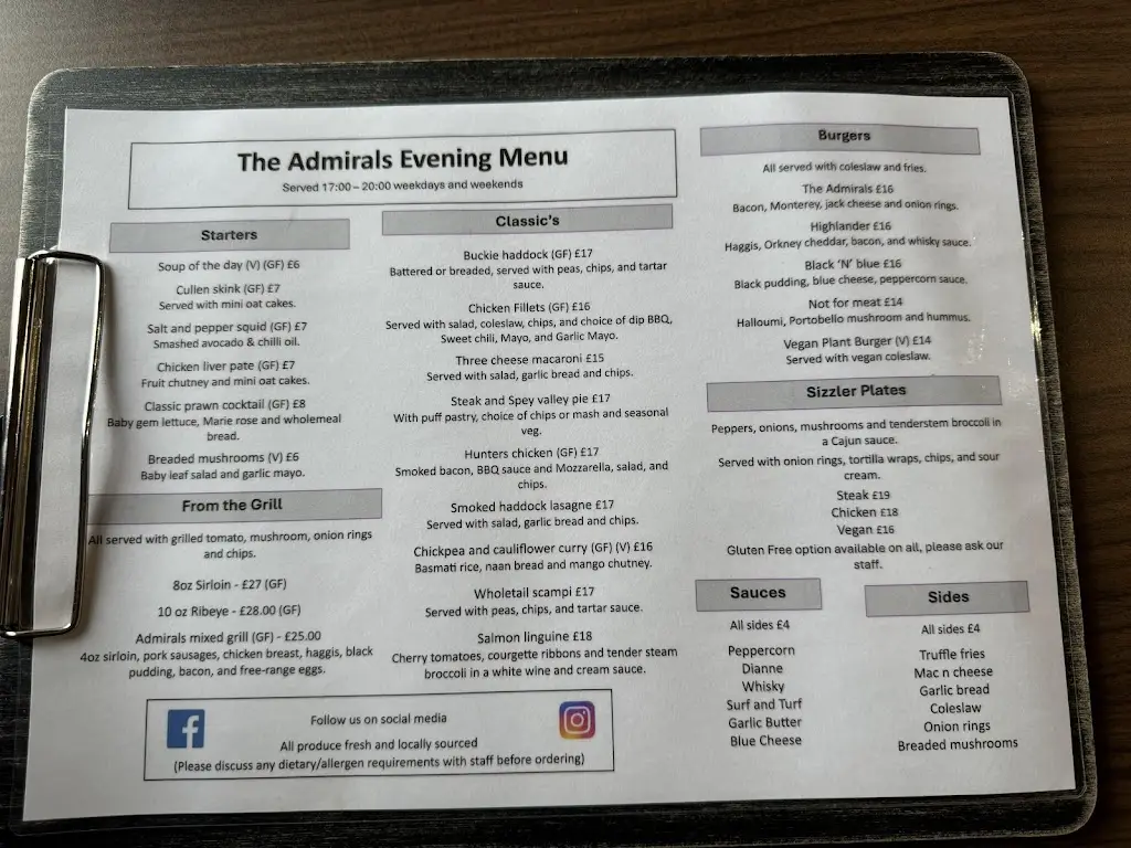 Menu_Admirals Inn Public House_Portknockie_imagen_2