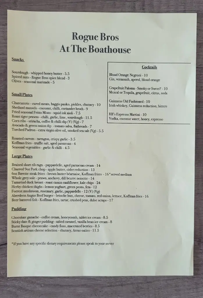 Menu_Rogue Bros The Boat House_Queensferry_immagine_3