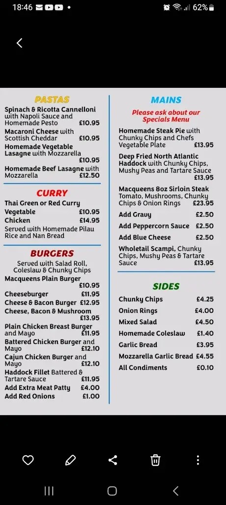 Menu_Black Bull Inn_Rothesay_immagine_1