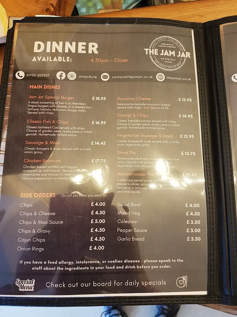 Menu_The Jam Jar_Rothesay_image_1