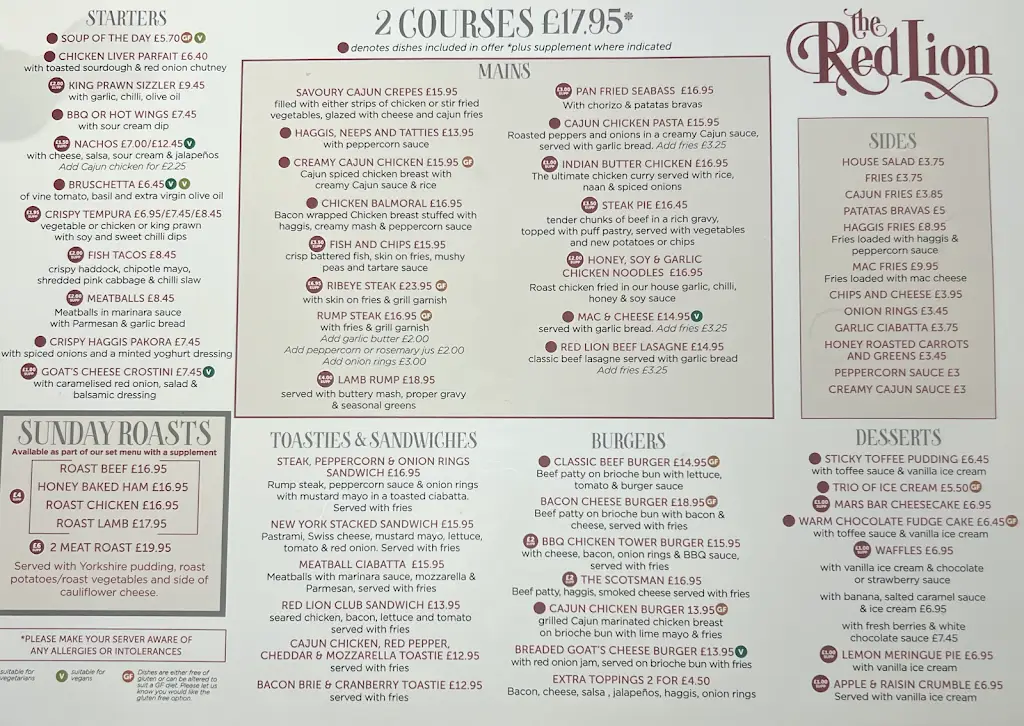 Menu_The Red Lion_Prestwick_image_1