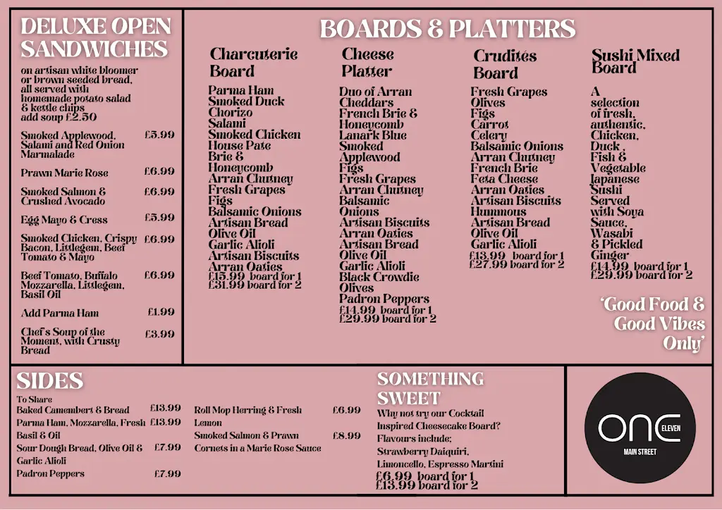 Menu_One 11 Main St_Prestwick_image_1