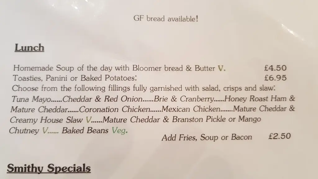 Menu_The Smithy_Prestwick_image_1