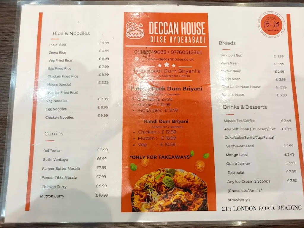 Menu_Deccan House_Redding_immagine_3