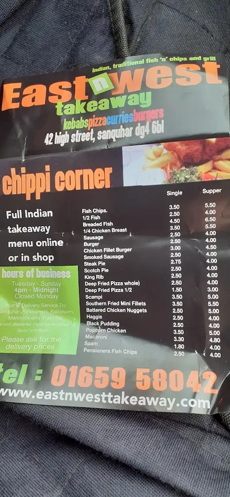 East 'n' West Take Away restaurant in Sanquhar