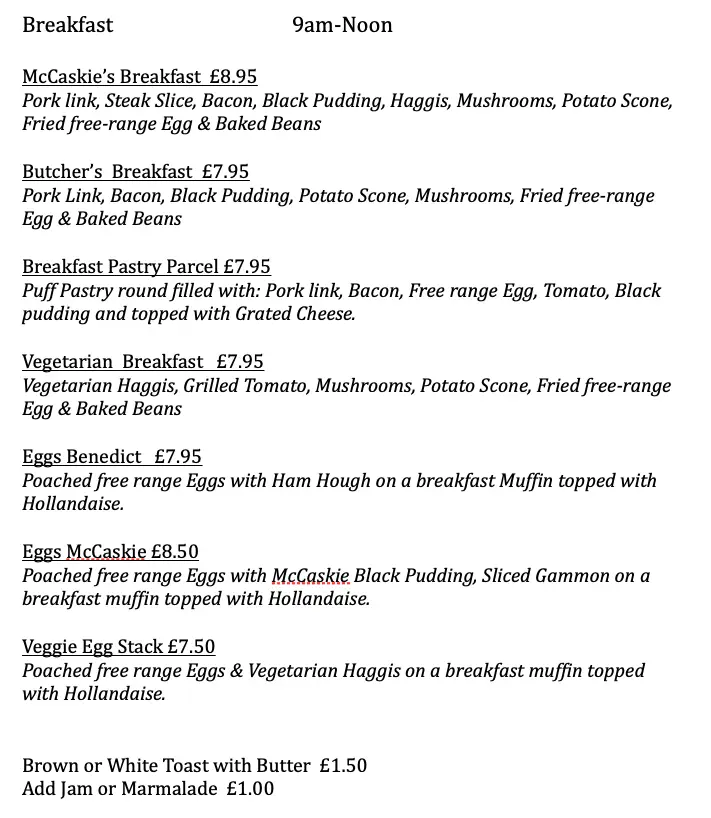 Menu_The Butcher's Café by McCaskie's_Skelmorlie_image_3