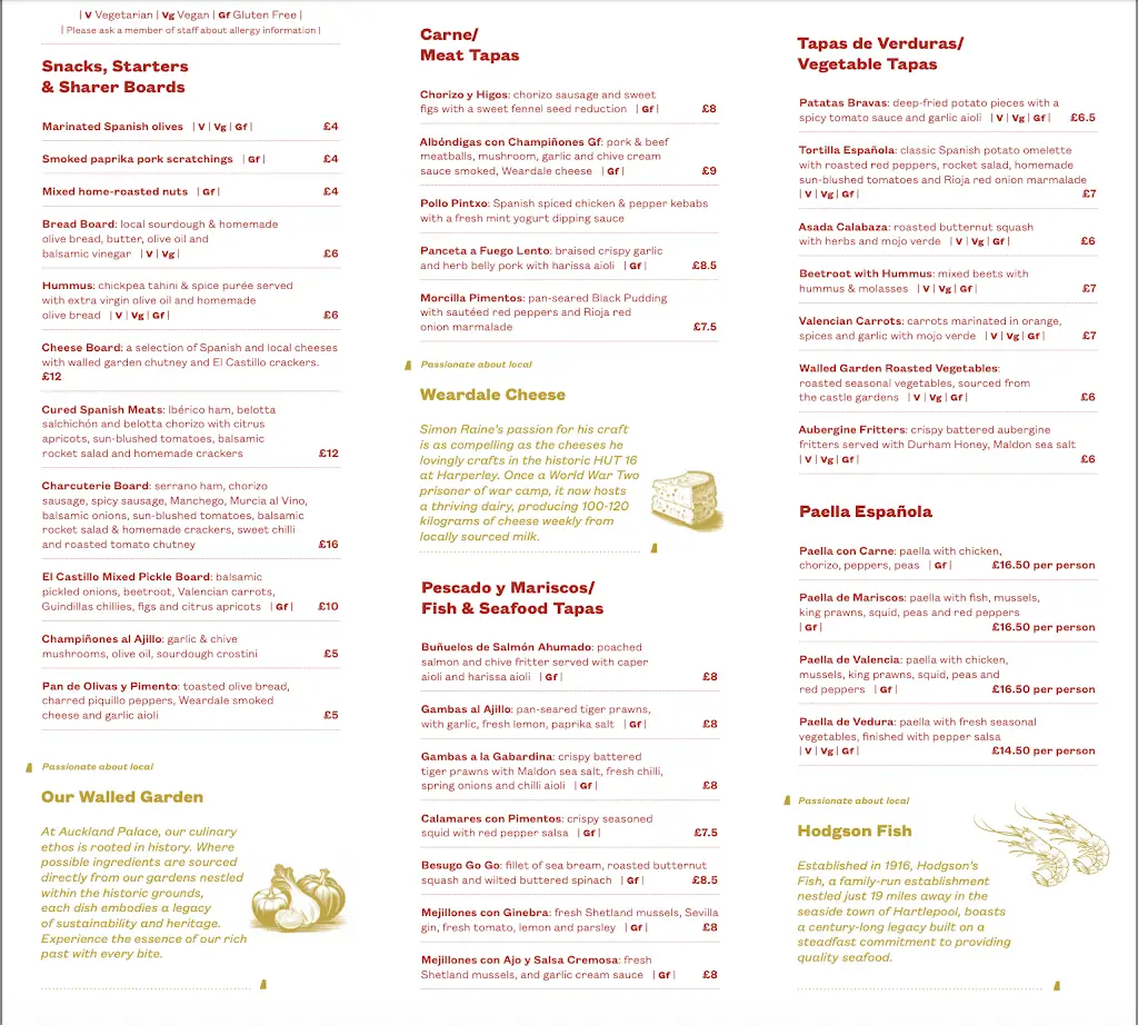 Menu_El Castillo - Tapas Restaurant_Bishop Auckland_image_1