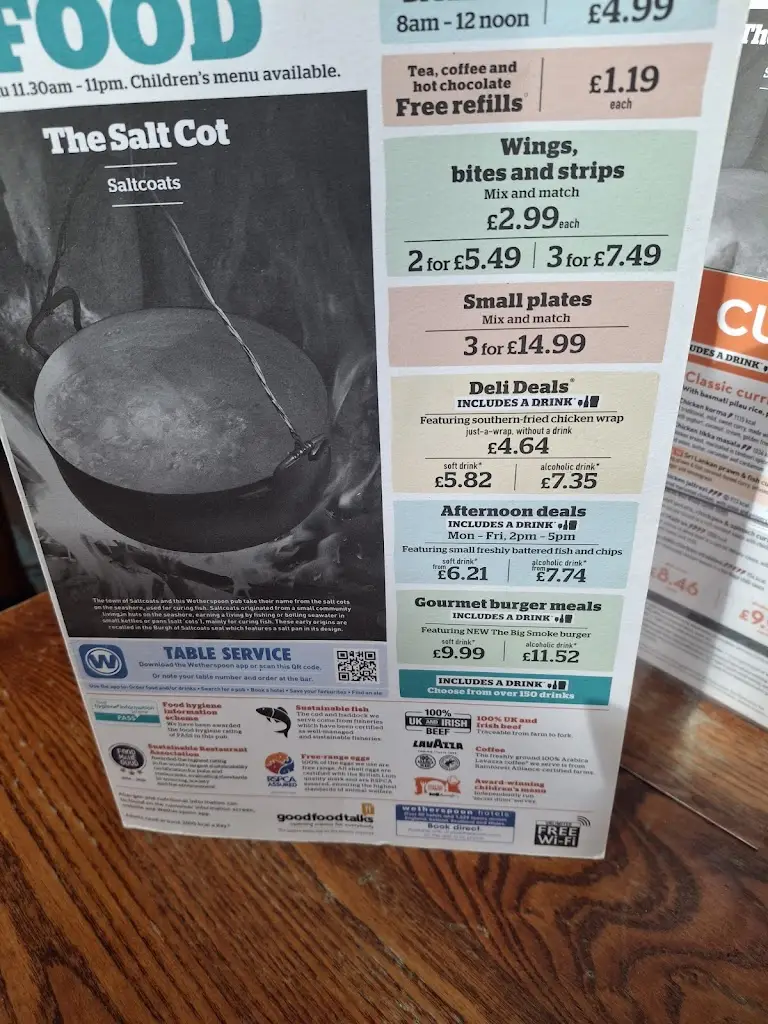 Menü_The Salt Cot - JD Wetherspoon_Saltcoats_Bild_1