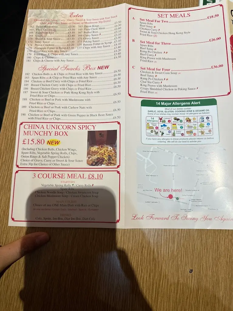 Menu_China Unicorn_Saltcoats_image_1