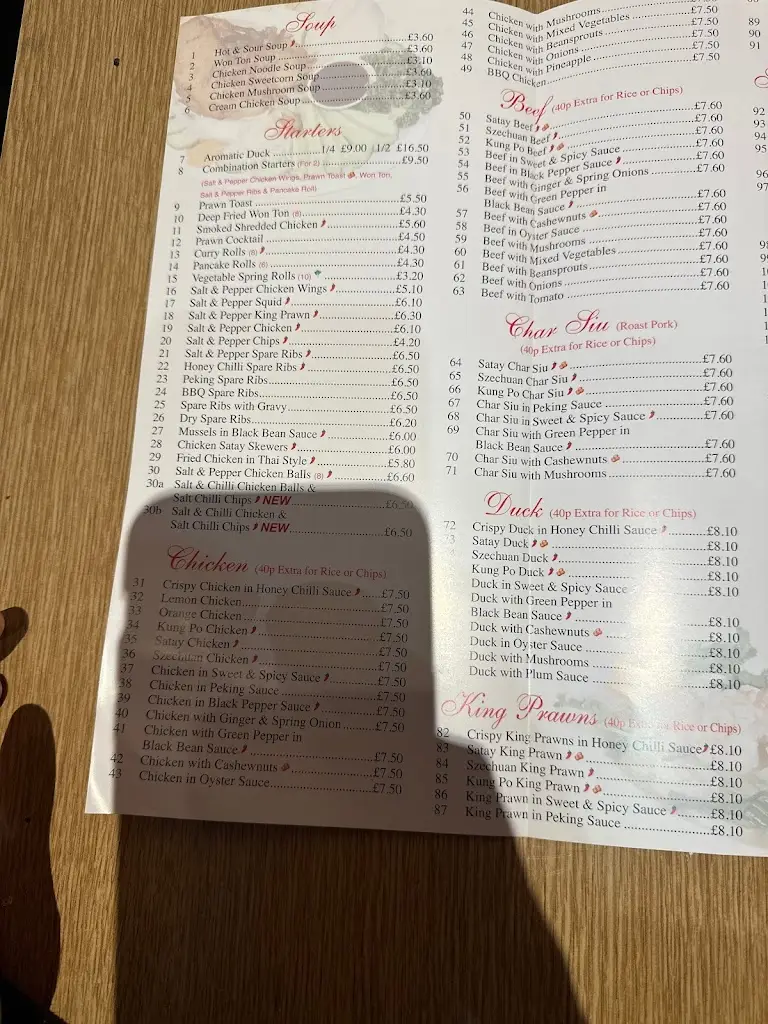Menu_China Unicorn_Saltcoats_image_4