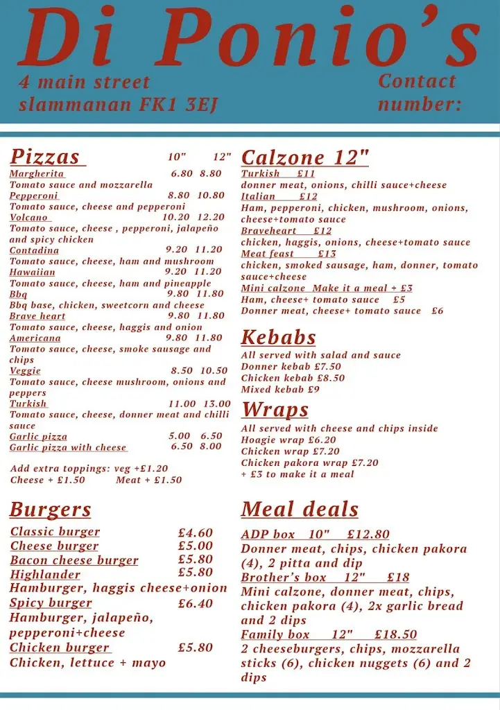 Menu_Di Ponio's Takeaway_Slamannan_immagine_2