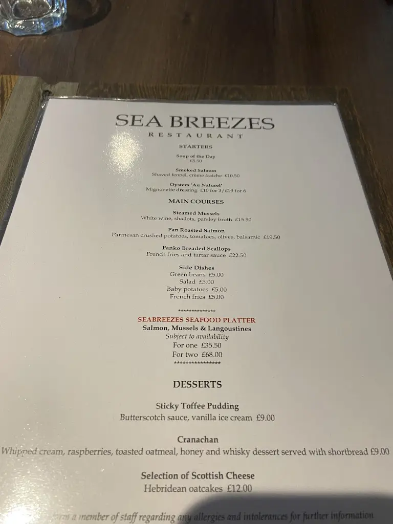 Menu_Sea Breezes_Portree_imagen_2