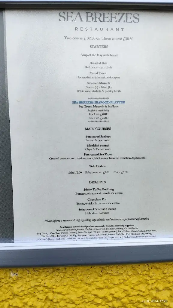 Menu_Sea Breezes_Portree_imagen_3