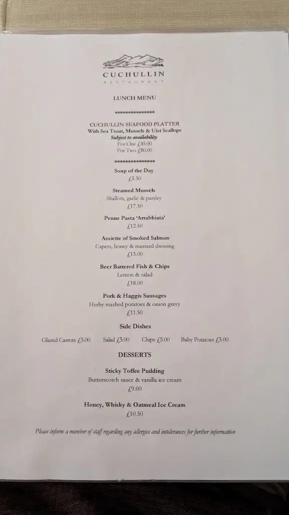 Menu_Cuchullin Restaurant_Portree_image_1