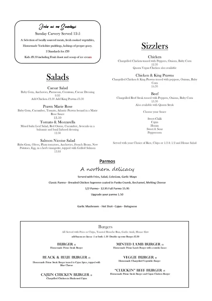 Menu_The Red Alligator_Bishop Auckland_immagine_2