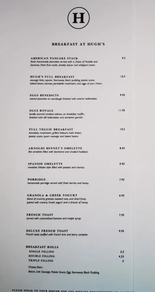 Menu_Hugh's Restaurant_Rutherglen_image_4