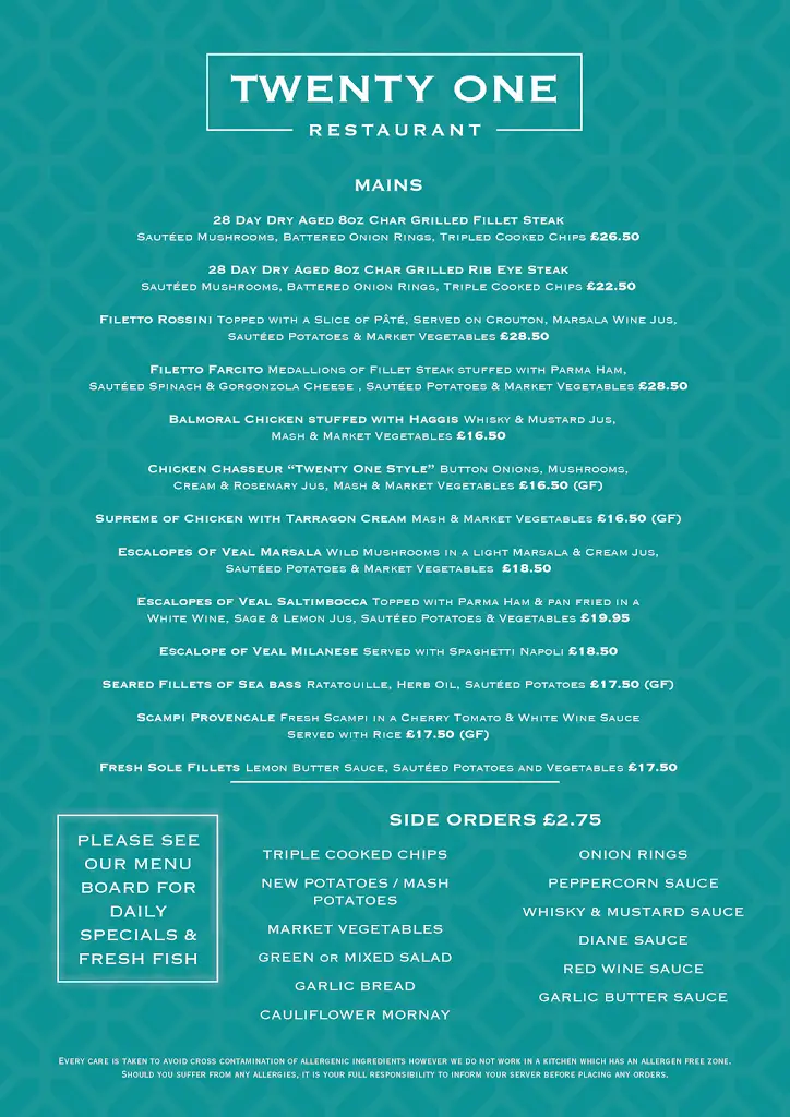 Menü_Twenty One Restaurant_South Lanarkshire_Bild_2