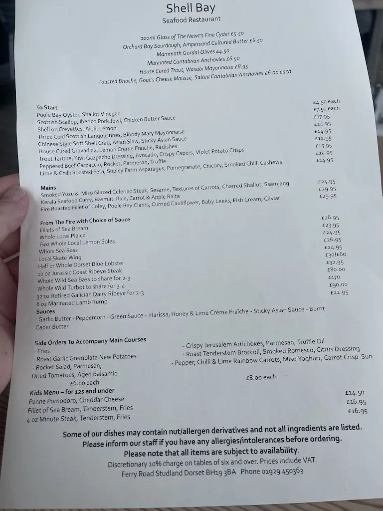 Menu_Shell Bay Seafood Restaurant_Sandbank_immagine_1