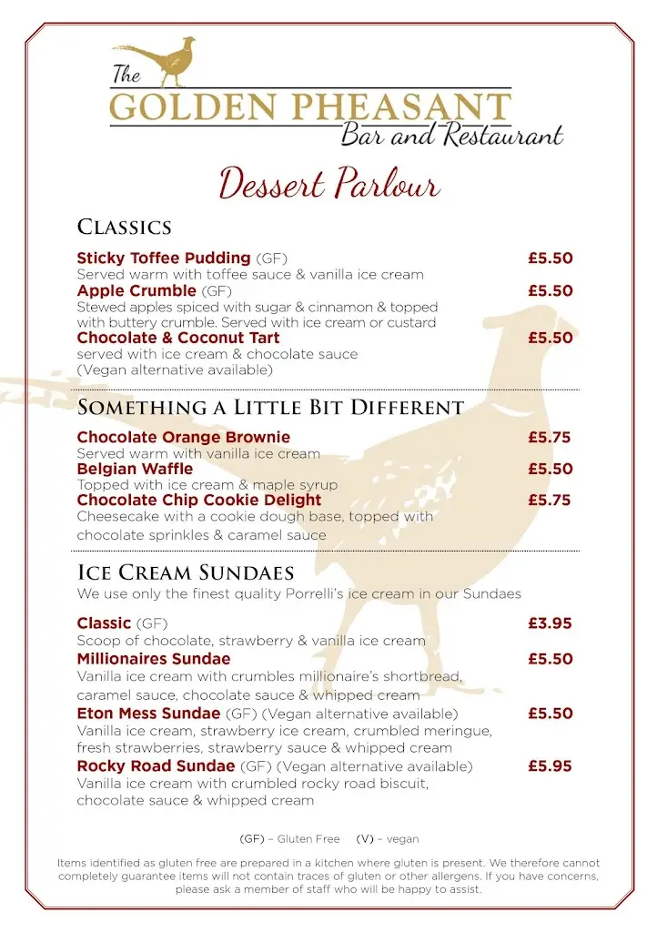 Menu_The Golden Pheasant_Stepps_image_1