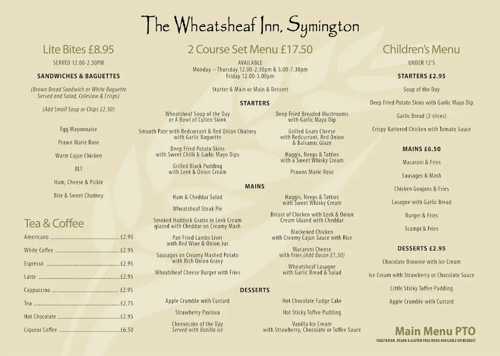 Menu_The Wheatsheaf Inn_Symington_image_1