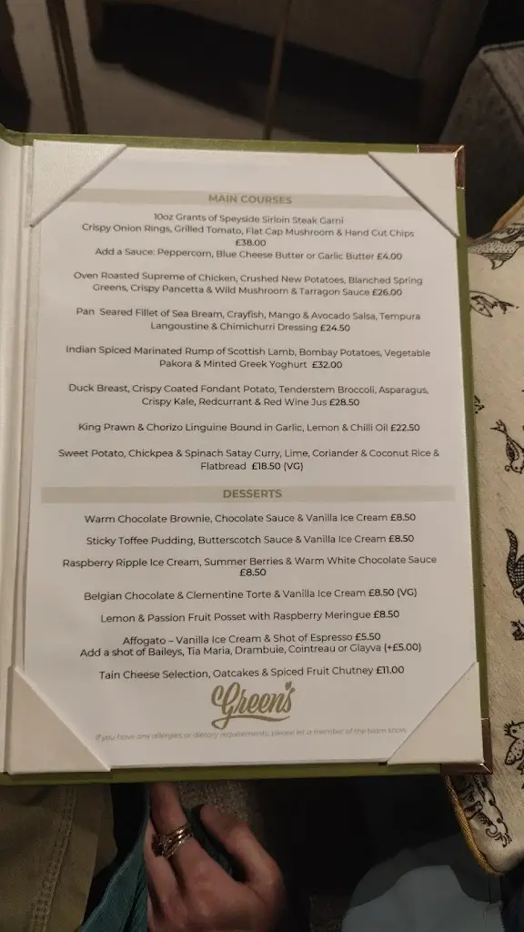 Menu_Greens Restaurant Tain_Tain_image_2