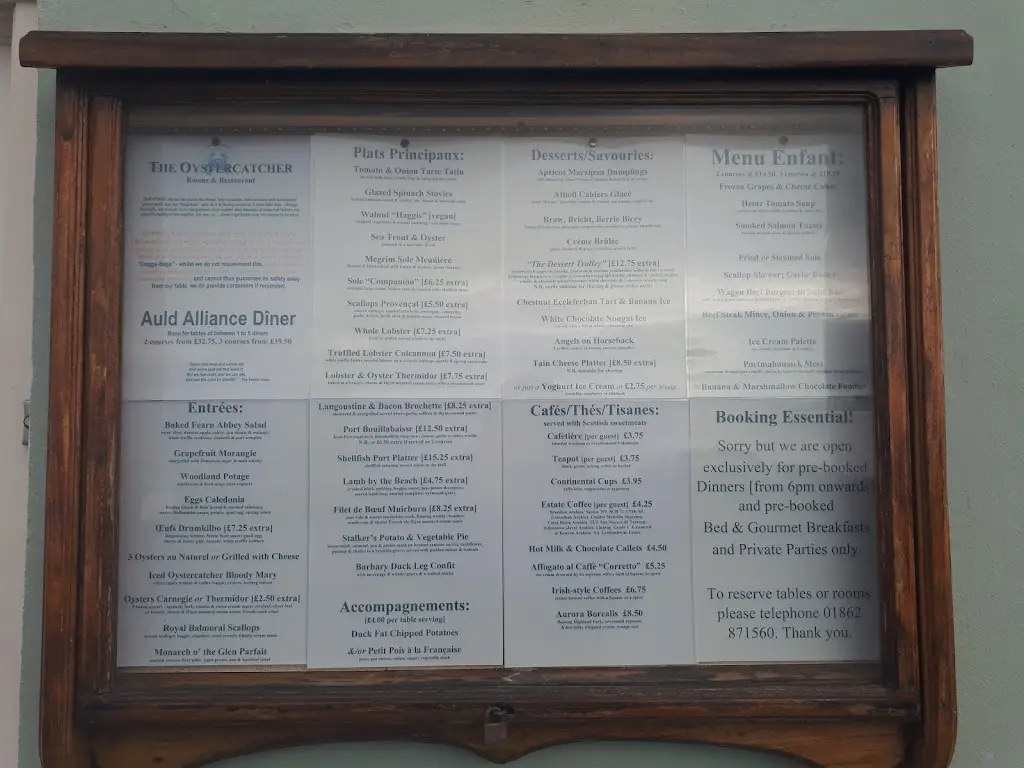 Menu_The Oystercatcher_Tain_image_3