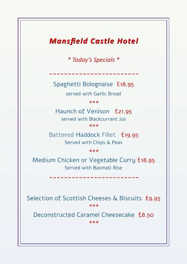 Menu_Dine At The Castle @ Mansfield Castle Hotel_Tain_image_2