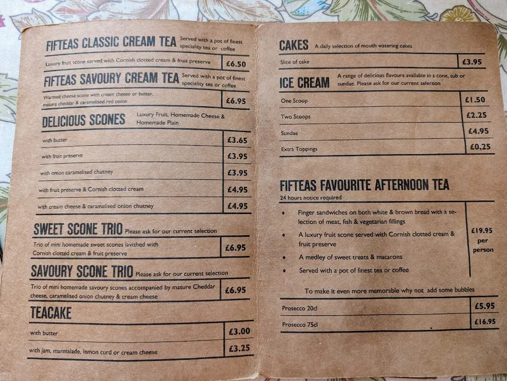 Menu_Fifteas Vintage Tea Room_Bishop Auckland_image_2
