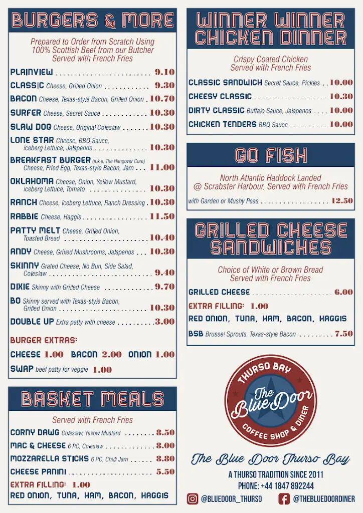 Menu_The Blue Door Coffee Shop & Diner_Thurso_image_1