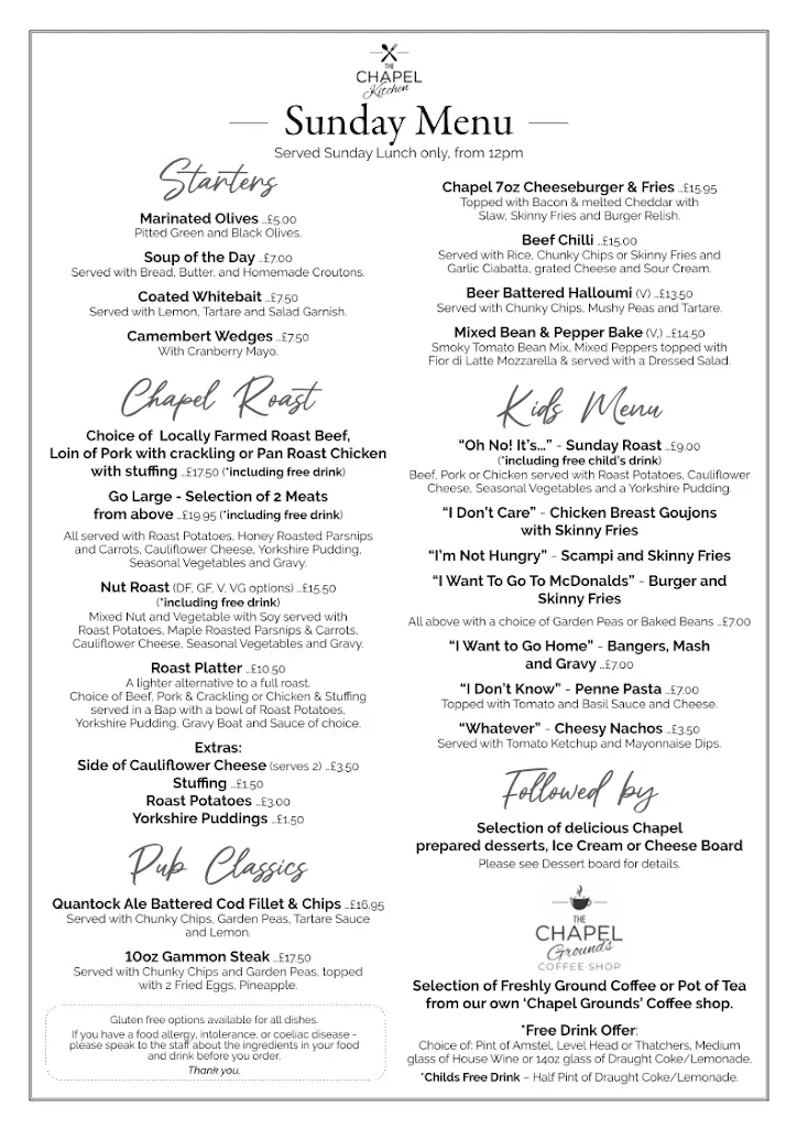 Menu_The Chapel_Bishops Lydeard_image_1