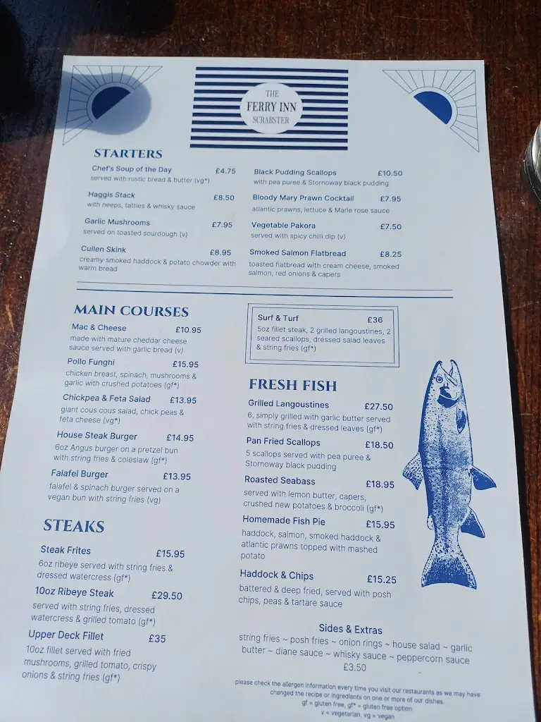 Menu_'The Upper Deck' restaurant_Thurso_image_1