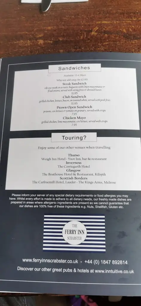 Menu_'The Upper Deck' restaurant_Thurso_image_3