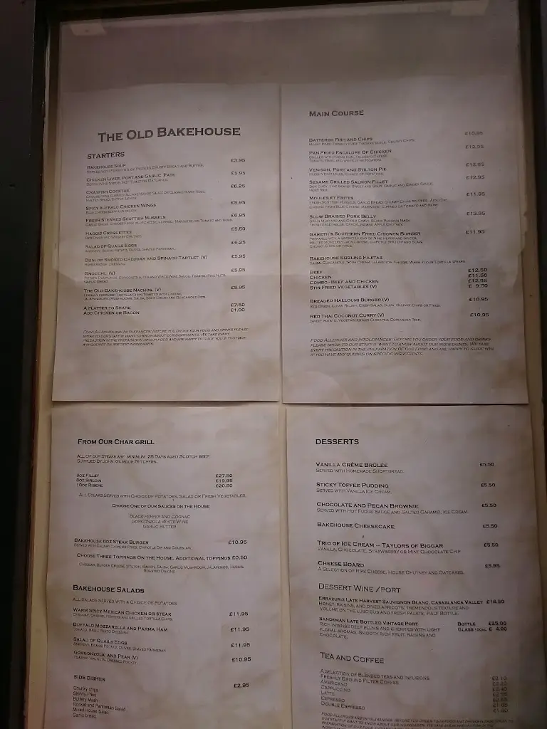 Menu_The Old Bakehouse Restaurant - West Linton_West Linton_image_2