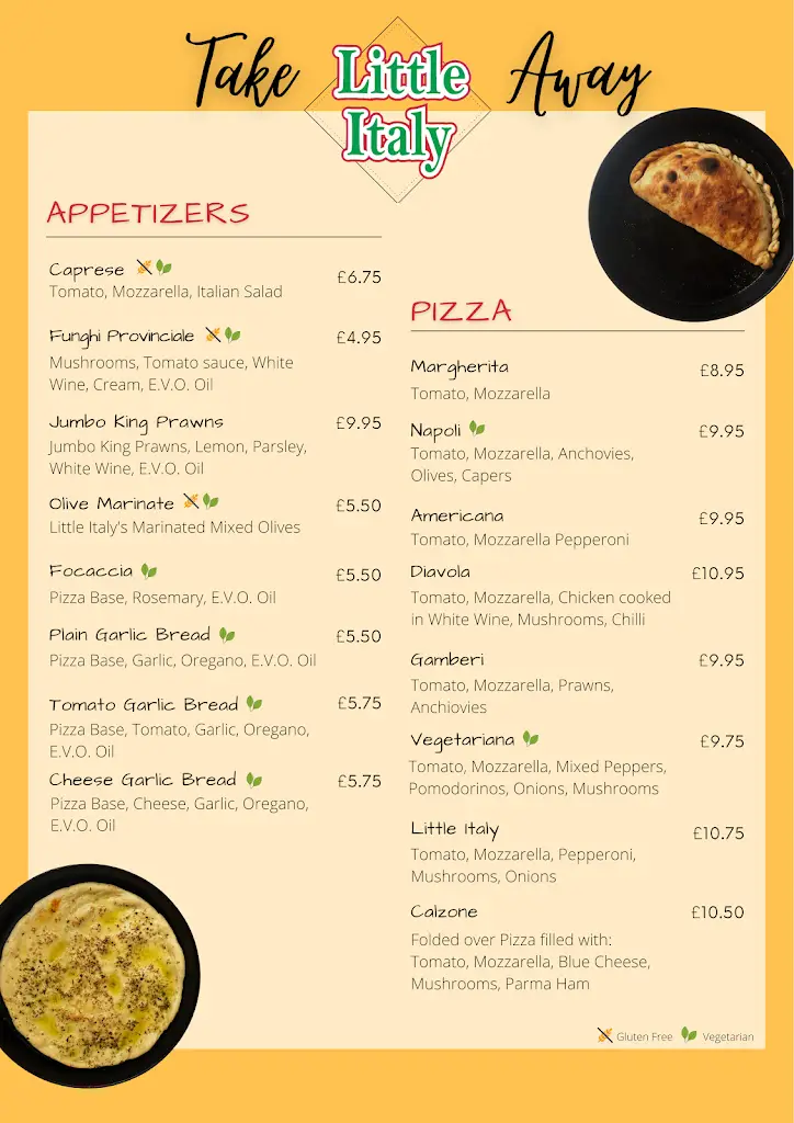 Menu_Little Italy Restaurant_Bishops Lydeard_image_1