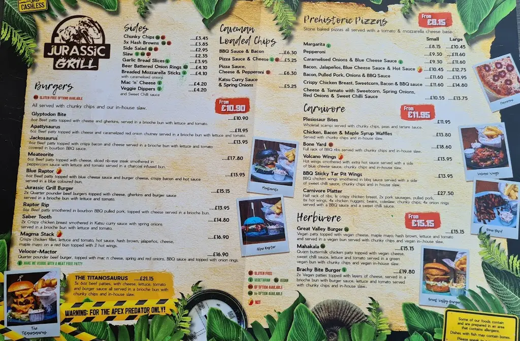 Menu_Jurassic Grill Loch Lomond_Vale of Leven_immagine_1