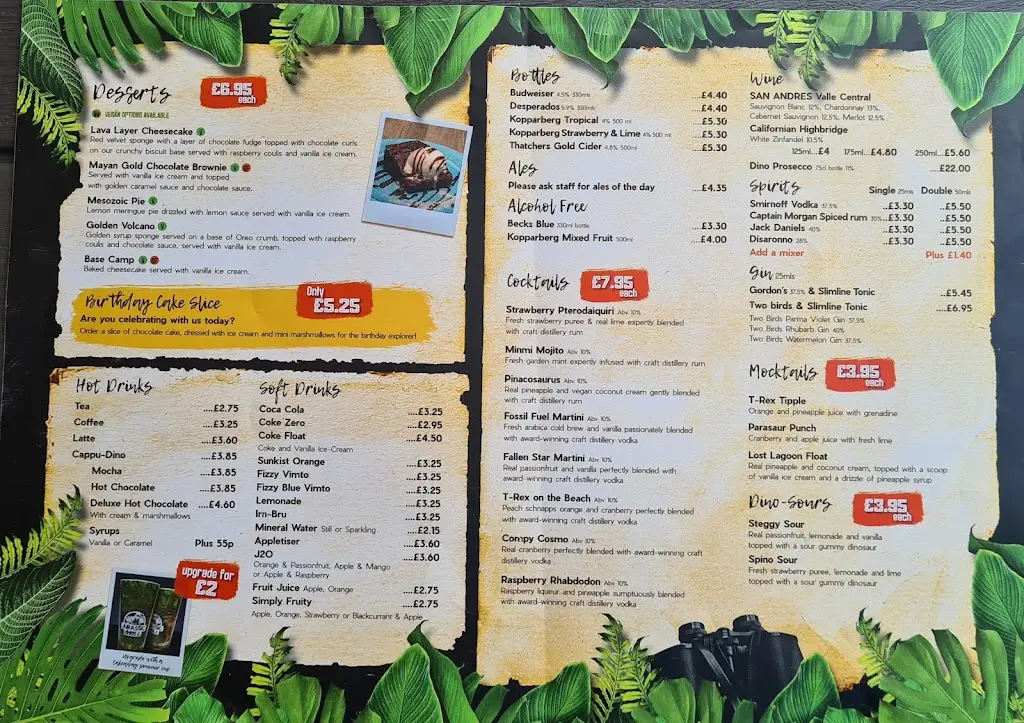 Menu_Jurassic Grill Loch Lomond_Vale of Leven_immagine_3