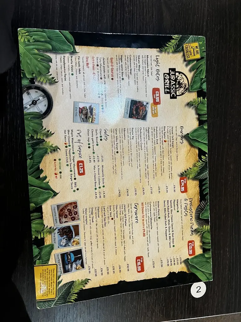 Menu_Jurassic Grill Loch Lomond_Vale of Leven_immagine_4