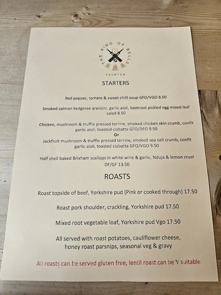 Menu_The Ring Of Bells_Bishops Lydeard_image_1