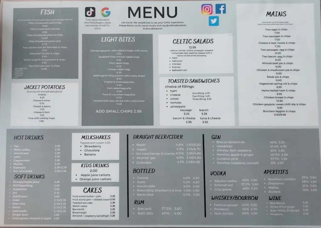 Menu_The New Celtic Restaurant_Aberaeron_immagine_1