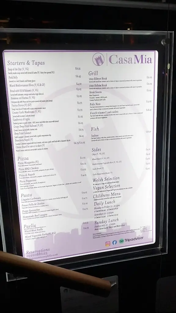 Menu_Casa Mia Restaurant & Cocktail Bar_Abertridwr_imagen_1