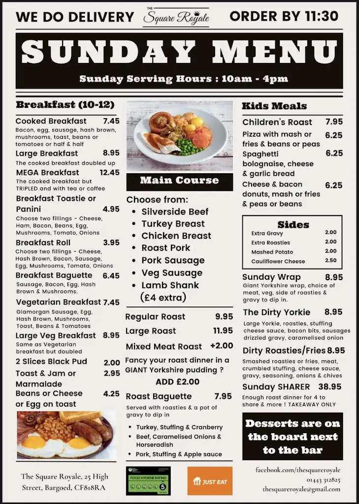 Menu_The Square Royale LTD_Bargoed_immagine_1