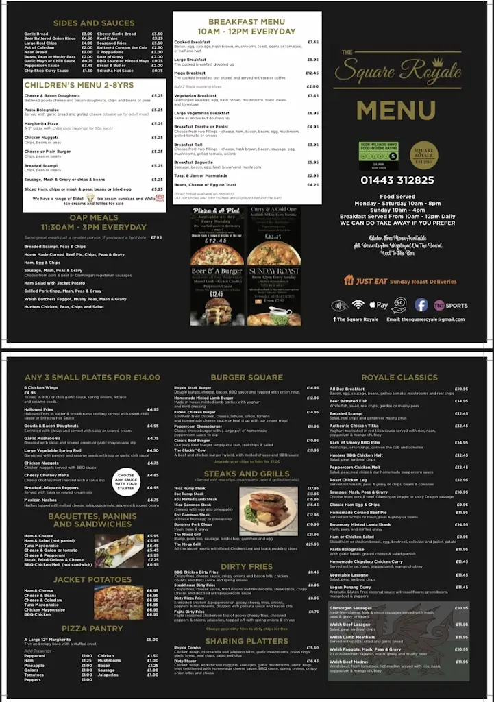Menu_The Square Royale LTD_Bargoed_immagine_2