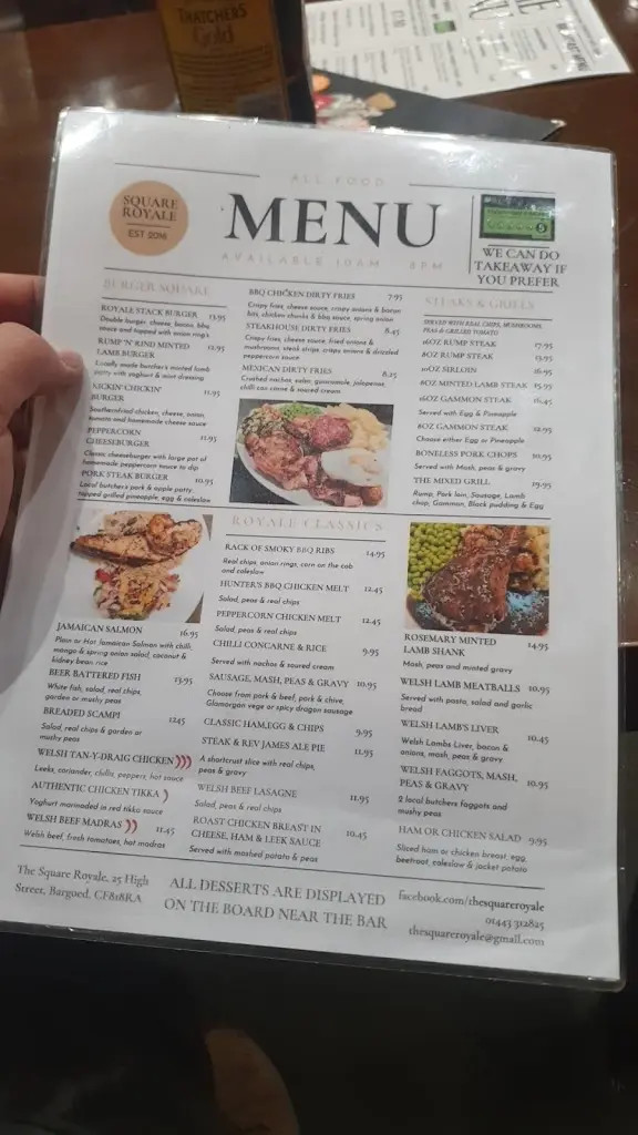 Menu_The Square Royale LTD_Bargoed_immagine_4