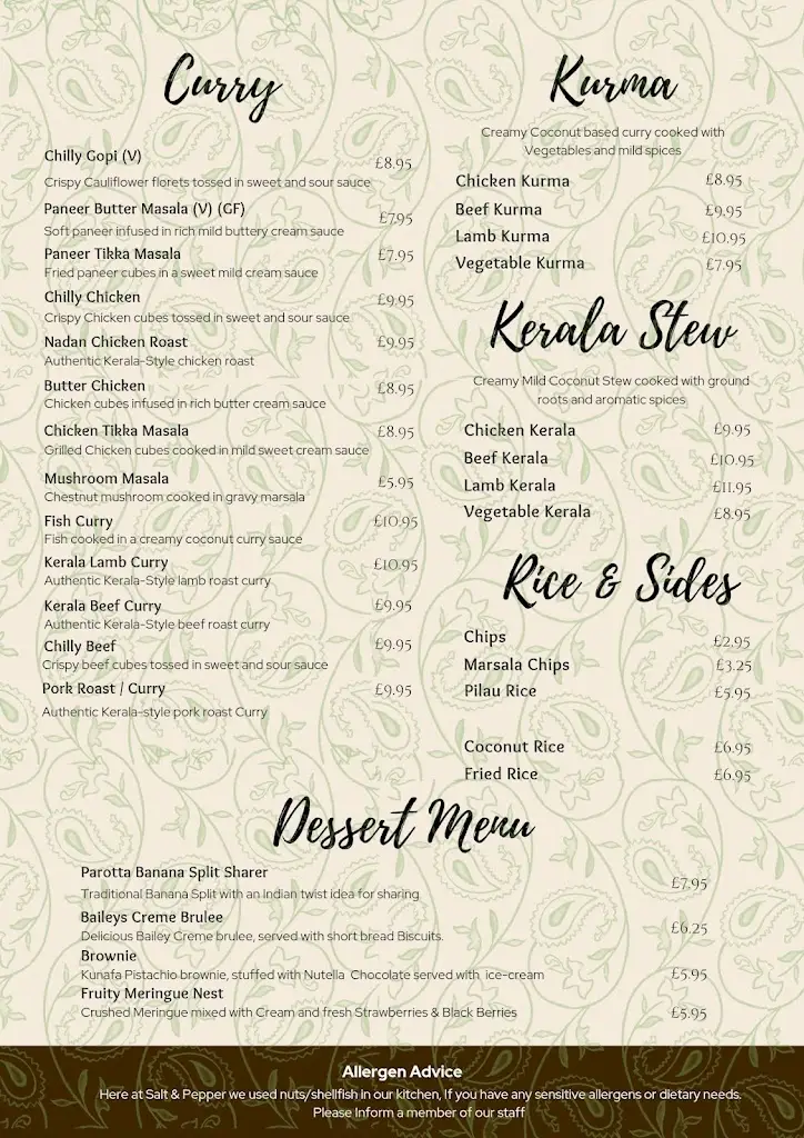 Menu_Salt N Pepper Continental and South Indian Restaurant_Abercanaid_image_1